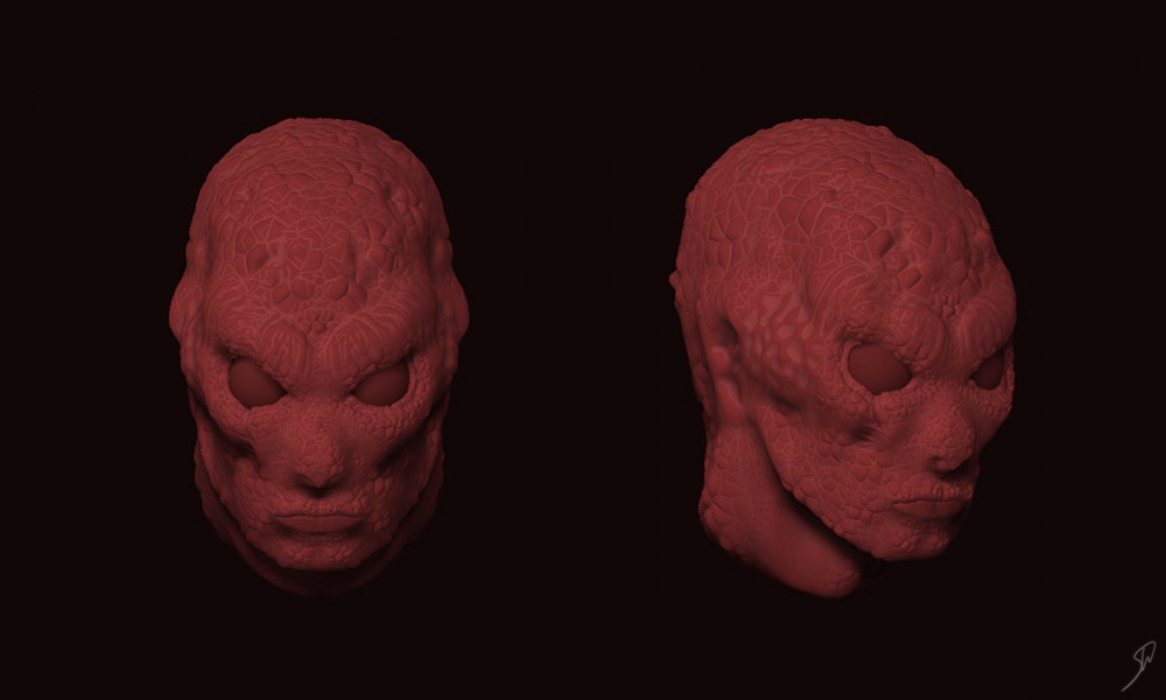Tête d'un homme serpent